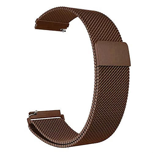 LYYLTX Edelstahl Mesh Uhrenarmband Metall Schnellverschluss Magnetverschluss Einstellbar Ersatz Armband Smartwatch Edelstahlarmband Breite16mm/18mm/20mm/22mm/24mm Für Damen Herren (18mm,Braun) von LYYLTX