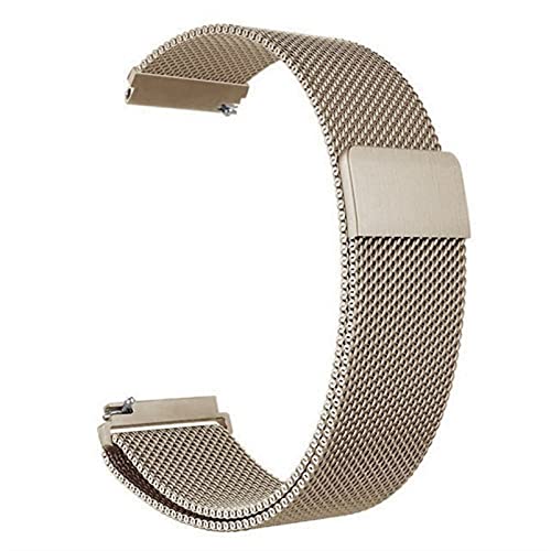 LYYLTX Edelstahl Mesh Uhrenarmband Metall Schnellverschluss Magnetverschluss Einstellbar Ersatz Armband Smartwatch Edelstahlarmband Breite16mm/18mm/20mm/22mm/24mm Für Damen Herren (22mm,Retro Gold) von LYYLTX