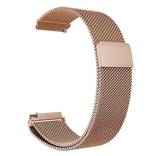 LYYLTX Edelstahl Mesh Uhrenarmband Metall Schnellverschluss Magnetverschluss Einstellbar Ersatz Armband Smartwatch Edelstahlarmband Breite16mm/18mm/20mm/22mm/24mm Für Damen Herren (22mm,Rose Gold) von LYYLTX