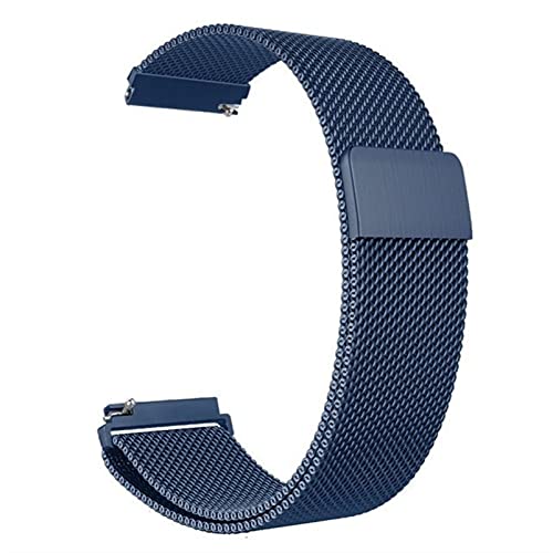 LYYLTX Edelstahl Mesh Uhrenarmband Metall Schnellverschluss Magnetverschluss Einstellbar Ersatz Armband Smartwatch Edelstahlarmband Breite16mm/18mm/20mm/22mm/24mm Für Damen Herren (24mm,Blau) von LYYLTX