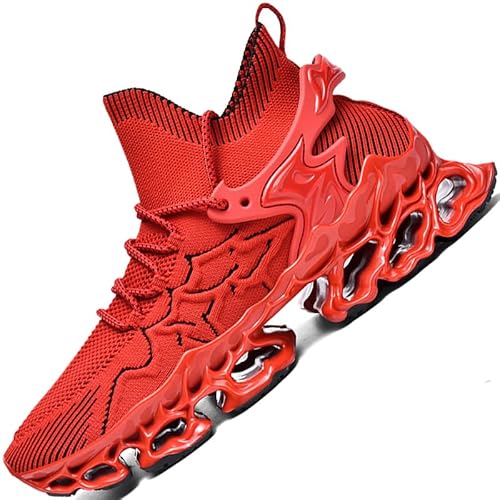 Turnschuhe für Männer Blade Schuhe Tennis Herren Trail Running Herren Athletic Fashion Schuh Sport Mann Schwarz Gelb Rot Größe Basketball Läufer Joggen, Rot/Ausflug, einfarbig (Getaway Solids), 45 EU von LZDZN