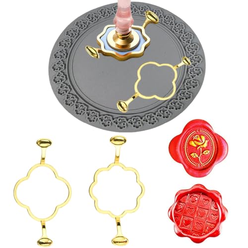 Metall-Siegelwachs-Stempel-Set mit 2,5 cm Wachs-Siegel-Stempeln, 2 Silikonmatte-Formen & Stempelringen für perfekte Wachs-Siegel. Metall-Siegelwachs-Stempel-Set mit 2,5 cm Wachs-Siegel-Stempeln, 2 Silikonmatte-Formen & Stempelringen für perfekte Wachs-Siegel. von LZKHEH