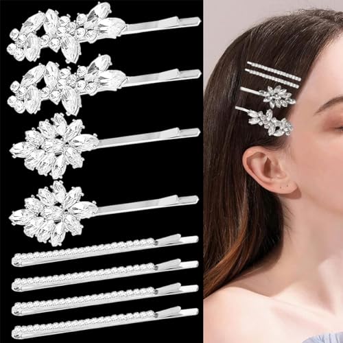 Set aus 8 Haarspangen mit funkelnden Strasssteinen und Kristallen - perfekt für Braut, Hochzeit und besondere Anlässe. Haarspangen mit Kristallen, passend zu jedem Outfit für Party und Alltag. Set aus 8 Haarspangen mit funkelnden Strasssteinen und Kristallen - perfekt für Braut, Hochzeit und besondere Anlässe. Haarspangen mit Kristallen, passend zu jedem Outfit für Party und Alltag. von LZKHEH