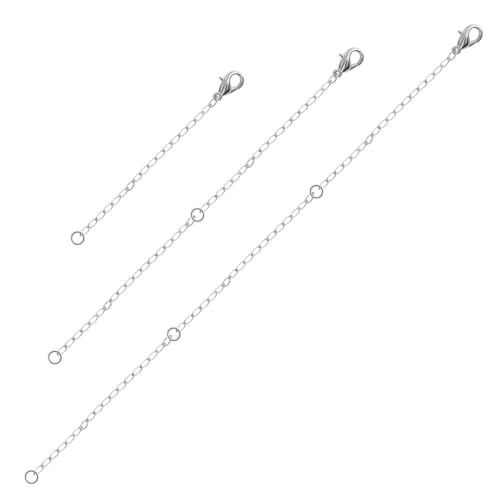 Verstellbare Silber - Kettenverlängerung aus 925er Sterling Silber für Halsketten, Armbänder und Fußkettchen - 3-teiliges Set für DIY Schmuckherstellung. Verstellbare Silber - Kettenverlängerung aus 925er Sterling Silber für Halsketten, Armbänder und Fußkettchen - 3-teiliges Set für DIY Schmuckherstellung. von LZKHEH