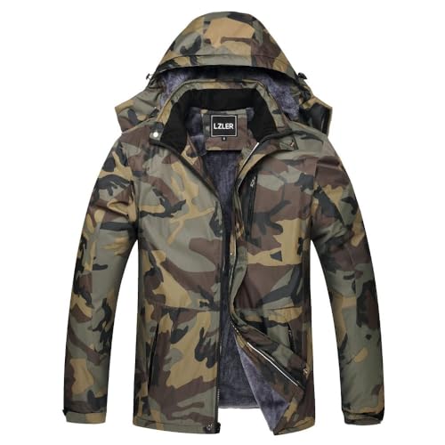 LZLER Winterjacke Herren Skijacke Snowboardjacke Wasserdicht Funktionsjacke Windbreaker Kapuze Winter Coat Snowboardjacke von LZLER