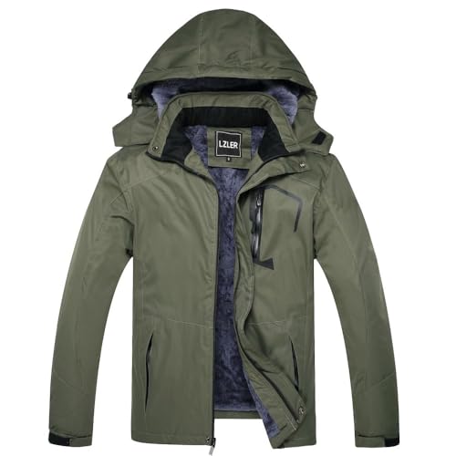 LZLER Winterjacke Herren Skijacke Snowboardjacke Wasserdicht Funktionsjacke Windbreaker Kapuze Winter Coat Snowboardjacke von LZLER