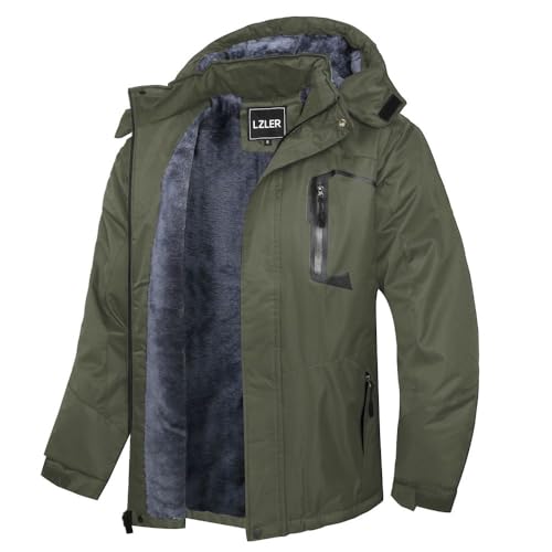LZLER Winterjacke Herren Skijacke Snowboardjacke Wasserdicht Funktionsjacke Windbreaker Kapuze Winter Coat Snowboardjacke von LZLER