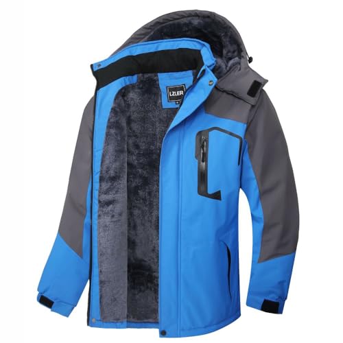 LZLER Winterjacke Herren Skijacke Snowboardjacke Wasserdicht Funktionsjacke Windbreaker Kapuze Winter Coat Snowboardjacke von LZLER