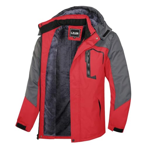 LZLER Winterjacke Herren Skijacke Snowboardjacke Wasserdicht Funktionsjacke Windbreaker Kapuze Winter Coat Snowboardjacke von LZLER