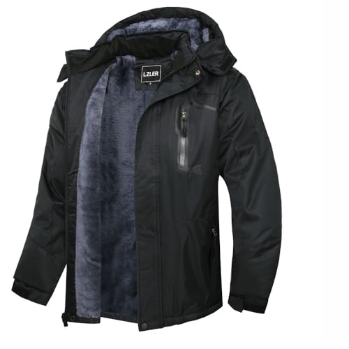 LZLER Winterjacke Herren Skijacke Snowboardjacke Wasserdicht Funktionsjacke Windbreaker Kapuze Winter Coat Snowboardjacke von LZLER