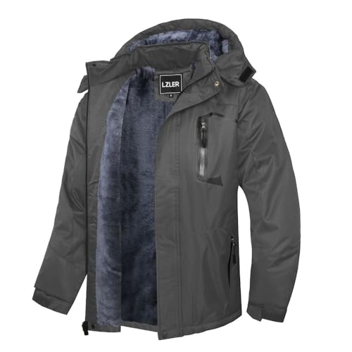 LZLER Winterjacke Herren Skijacke Snowboardjacke Wasserdicht Funktionsjacke Windbreaker Kapuze Winter Coat Snowboardjacke von LZLER