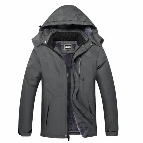 LZLER Winterjacke Herren Skijacke Snowboardjacke Wasserdicht Funktionsjacke Windbreaker Kapuze Winter Coat Snowboardjacke von LZLER