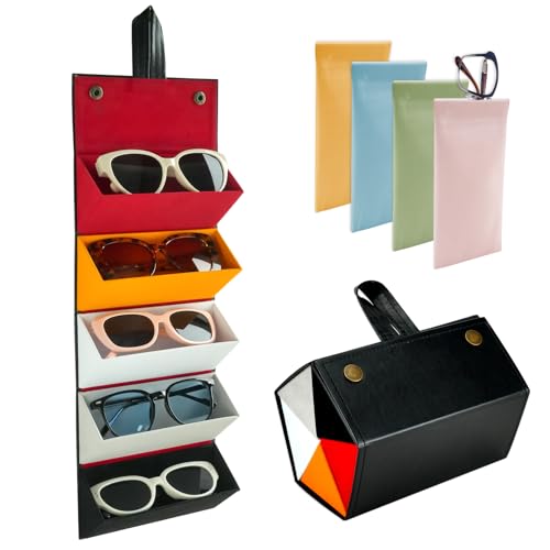 LZLINGMEI Brillen Organizer Sonnenbrillen Aufbewahrung mit Brillenetui Weich, Tragbare Reisen Brillenaufbewahrung für Mehrere Brillen, Faltbare Sonnenbrillen Organizer für Damen, Herren LZLINGMEI Brillen Organizer Sonnenbrillen Aufbewahrung mit Brillenetui Weich, Tragbare Reisen Brillenaufbewahrung für Mehrere Brillen, Faltbare Sonnenbrillen Organizer für Damen, Herren von LZLINGMEI