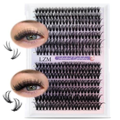 280 Pcs Wimpern Extensions, LZM DIY Wimpern Extensions 30+40D Mix 9-16 mm D Curl Individuelle Cluster Wimpern Wimpernverlängerung Volume Girl Got Lashes 280 Pcs Wimpern Extensions, LZM DIY Wimpern Extensions 30+40D Mix 9-16 mm D Curl Individuelle Cluster Wimpern Wimpernverlängerung Volume Girl Got Lashes von LZM