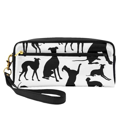 20 x 5,5 x 8,5 cm Make-up-Tasche, Cartoon-brauner Igel, Kulturbeutel für Damen und Herren, Schwarzer, dünner Hund, Einheitsgröße von LZNJZ
