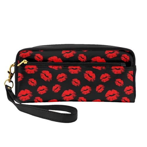 20 x 5,5 x 8,5 cm Make-up-Tasche, blauer Swirl Tie Dye Kulturbeutel für Damen und Herren, Hot Red Lips, Einheitsgröße von LZNJZ