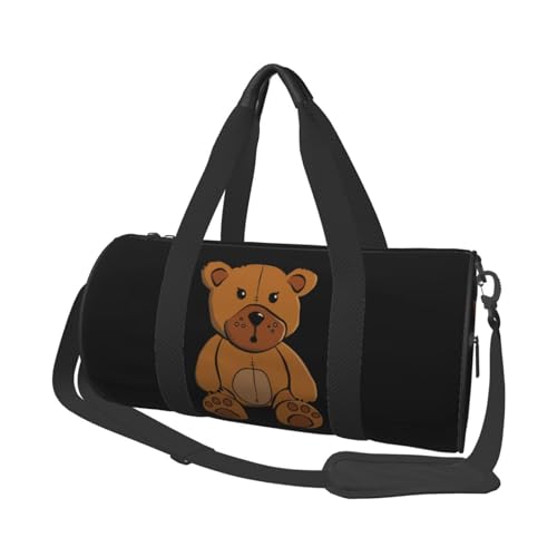 45 x 23 x 23 cm Sportbeutel Schwarz Dünne Hunde Turnbeutel für Damen und Herren, Überraschter Cartoon-Bär, Einheitsgröße 45 x 23 x 23 cm Sportbeutel Schwarz Dünne Hunde Turnbeutel für Damen und Herren, Überraschter Cartoon-Bär, Einheitsgröße von LZNJZ