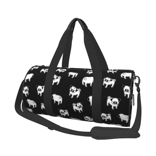 45x23x23cm Sportbeutel Cartoon Seetang Seal Turnbeutel für Damen und Herren, Schwarzer Cartoon-Mops, Einheitsgröße 45x23x23cm Sportbeutel Cartoon Seetang Seal Turnbeutel für Damen und Herren, Schwarzer Cartoon-Mops, Einheitsgröße von LZNJZ