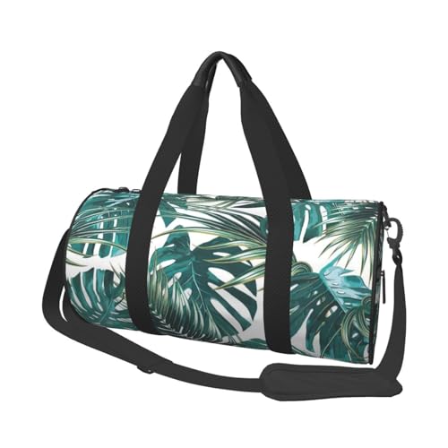 45x23x23cm Sportbeutel Schwarz Cartoon Kuh Turnbeutel für Damen und Herren, Grüne Monstera-Blätter, Einheitsgröße 45x23x23cm Sportbeutel Schwarz Cartoon Kuh Turnbeutel für Damen und Herren, Grüne Monstera-Blätter, Einheitsgröße von LZNJZ