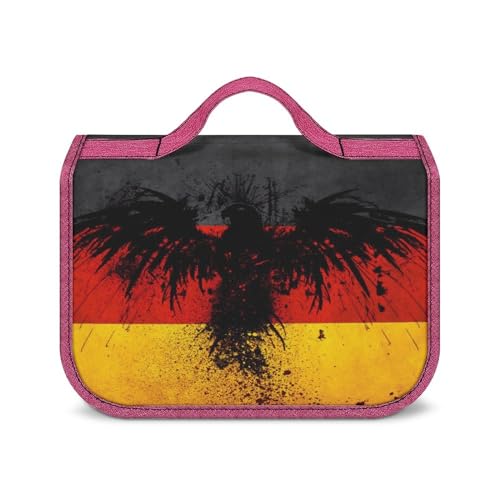 Kulturbeutel aus Segeltuch, tragbare Make-up-Tasche, Vogel deutsche Flagge, Kulturbeutel für Damen und Herren, Vogel Deutschlandflagge, Einheitsgröße von LZNJZ