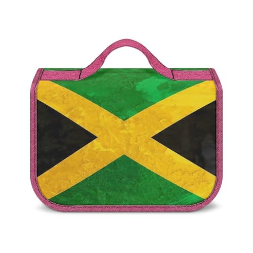 Kulturbeutel aus Segeltuch, tragbare Make-up-Tasche, britische Flagge, Kulturbeutel für Damen und Herren, Jamaikanische Flagge, Einheitsgröße von LZNJZ