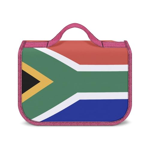 Kulturbeutel aus Segeltuch, tragbare Make-up-Tasche, britische Flagge, Kulturbeutel für Damen und Herren, Südafrikanische Flagge, Einheitsgröße von LZNJZ