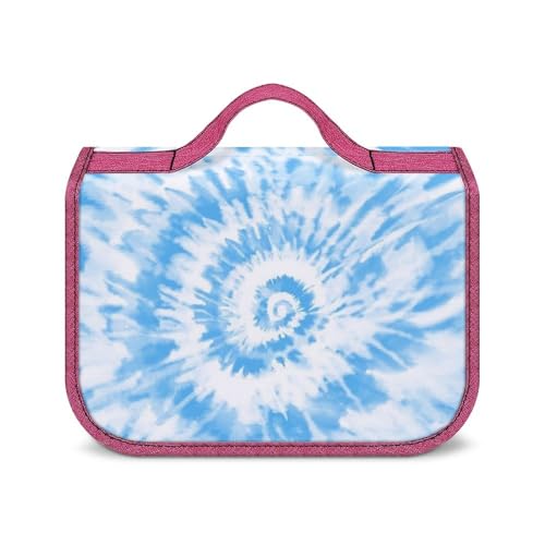 Tragbare Make-up-Tasche, Kulturbeutel für Damen und Herren, Batikfärbung mit blauen Wirbeln Tragbare Make-up-Tasche, Kulturbeutel für Damen und Herren, Batikfärbung mit blauen Wirbeln von LZNJZ