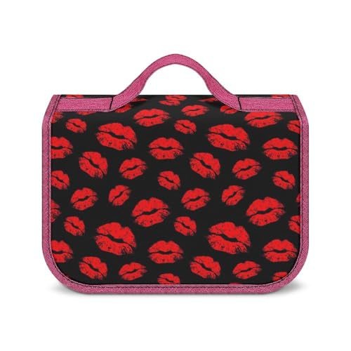Tragbare Make-up-Tasche, Kulturbeutel für Damen und Herren, Hot Red Lips Tragbare Make-up-Tasche, Kulturbeutel für Damen und Herren, Hot Red Lips von LZNJZ