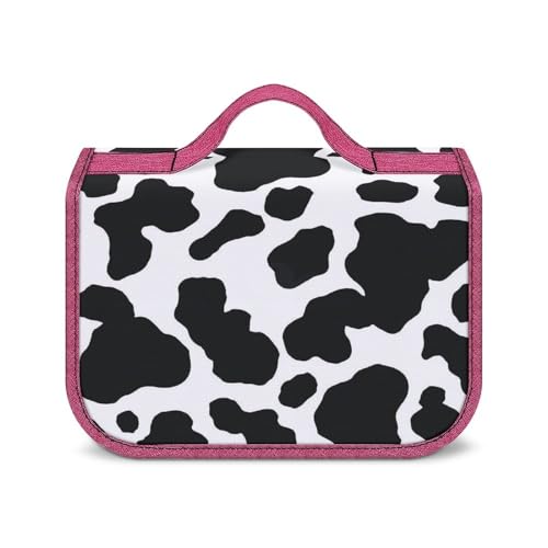 Tragbare Make-up-Tasche, Kulturbeutel für Damen und Herren, Kuh mit schwarzen Punkten Tragbare Make-up-Tasche, Kulturbeutel für Damen und Herren, Kuh mit schwarzen Punkten von LZNJZ