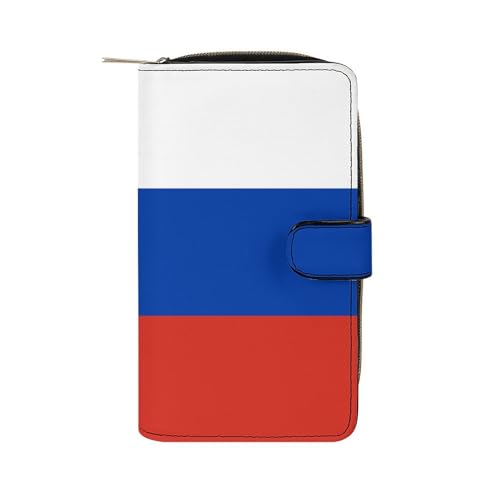 LZNJZ Geldbörse aus PU-Leder, Geldbörsen für Damen, Russische Flagge Geldbörse, 19.7x11x3.5 cm LZNJZ Geldbörse aus PU-Leder, Geldbörsen für Damen, Russische Flagge Geldbörse, 19.7x11x3.5 cm von LZNJZ