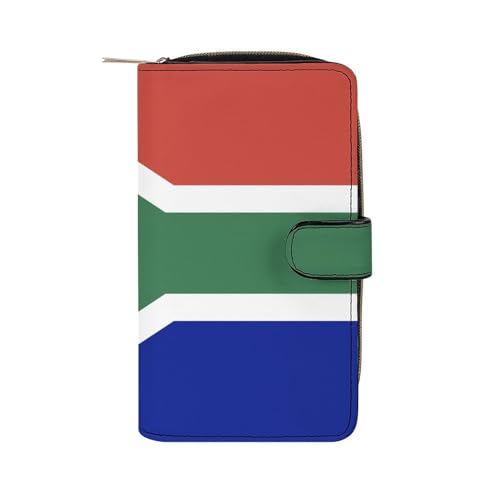 LZNJZ Geldbörse aus PU-Leder, Geldbörsen für Damen, Südafrikanische Flagge Geldbörse, 19.7x11x3.5 cm LZNJZ Geldbörse aus PU-Leder, Geldbörsen für Damen, Südafrikanische Flagge Geldbörse, 19.7x11x3.5 cm von LZNJZ