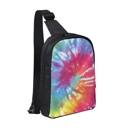 LZNJZ Leichte Brusttasche, Blau Swirl Tie Dye Sling Bag Herren, Bunt gefärbt, Einheitsgröße von LZNJZ
