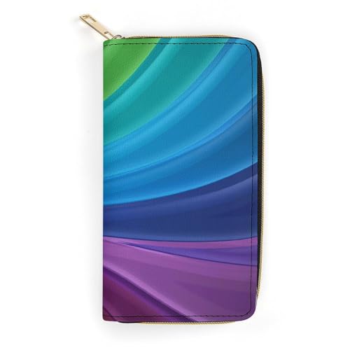 LZNJZ PU-Leder-Geldbörse, Cartoon-Textur, Giraffen-Geldbörse für Damen, Bunte Wirbelstreifen, 19.7 x 10.5 x 3.5 cm von LZNJZ