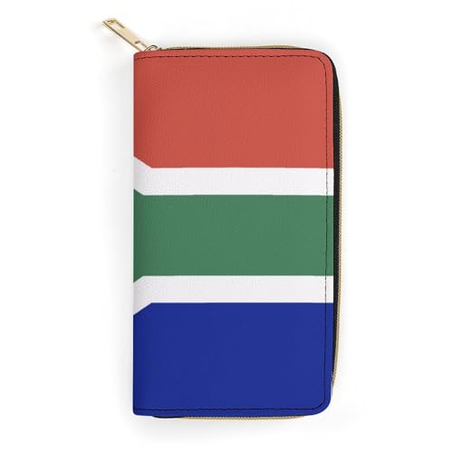 LZNJZ PU-Leder-Geldbörse, Cartoon-Textur, Giraffen-Geldbörse für Damen, Südafrikanische Flagge, 19.7 x 10.5 x 3.5 cm von LZNJZ
