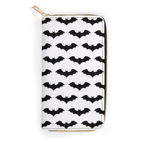 LZNJZ PU Leder Geldbörsen Cartoon Schwarz Einfache Fledermaus Geldbörse für Damen von LZNJZ