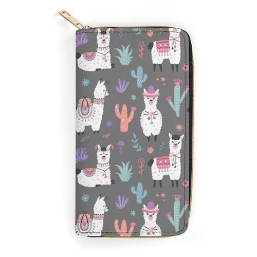 LZNJZ PU Leder Geldbörsen Lustige Cartoon Affe Geldbörse für Frauen, Süßes Retro-Alpaka, 19.7 x 10.5 x 3.5 cm LZNJZ PU Leder Geldbörsen Lustige Cartoon Affe Geldbörse für Frauen, Süßes Retro-Alpaka, 19.7 x 10.5 x 3.5 cm von LZNJZ