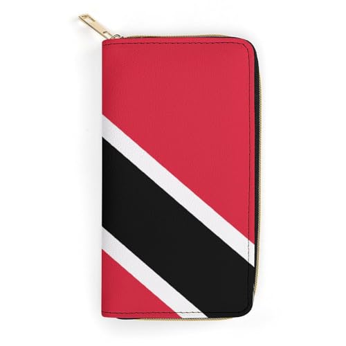 LZNJZ PU Leder Geldbörsen Trinidad und Tobago Flag Geldbörse für Damen, Flagge Trinidad und Tobago, 19.7 x 10.5 x 3.5 cm von LZNJZ