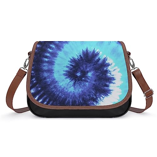PU-Leder Umhängetasche, verstellbare und abnehmbare Schultergurte, dunkelhellblau Tie Dye Crossbody Taschen für Frauen, Dunkelhellblau mit Batikfärbung PU-Leder Umhängetasche, verstellbare und abnehmbare Schultergurte, dunkelhellblau Tie Dye Crossbody Taschen für Frauen, Dunkelhellblau mit Batikfärbung von LZNJZ