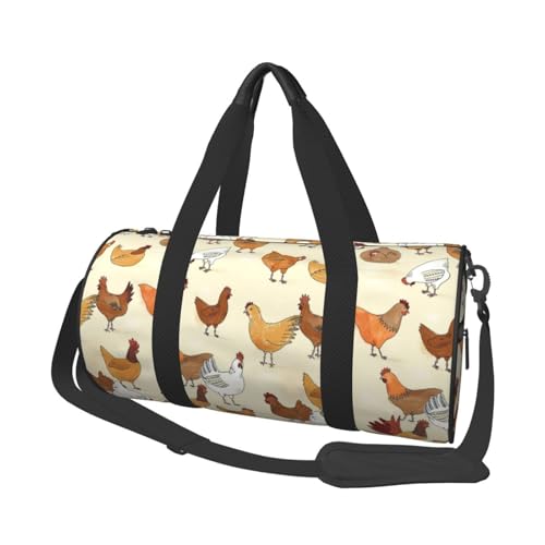 Sporttasche, 45 x 23 x 23 cm, brauner Huhn, Turnbeutel für Damen und Herren, Braunes Huhn Sporttasche, 45 x 23 x 23 cm, brauner Huhn, Turnbeutel für Damen und Herren, Braunes Huhn von LZNJZ