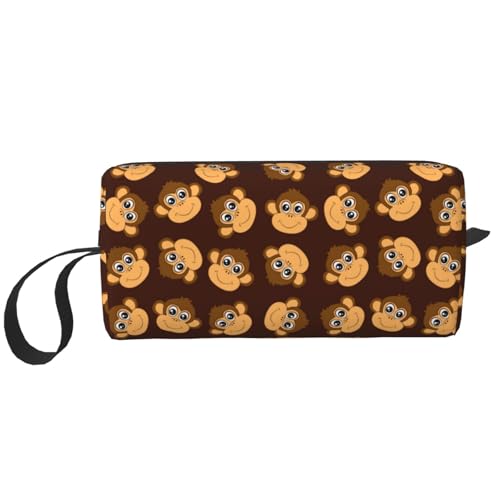 Tragbare Make-up-Tasche, Cartoon-Eishockey-Kulturbeutel für Damen und Herren, Lustiger Cartoon-Affe, 20 x 6 x 9 cm Tragbare Make-up-Tasche, Cartoon-Eishockey-Kulturbeutel für Damen und Herren, Lustiger Cartoon-Affe, 20 x 6 x 9 cm von LZNJZ