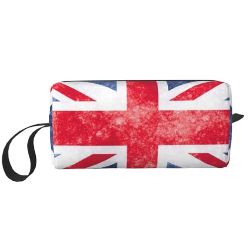 Tragbare Make-up-Tasche, Wasserspiel-Delfin-Kulturbeutel für Damen und Herren, Union Jack Design, 20 x 6 x 9 cm von LZNJZ