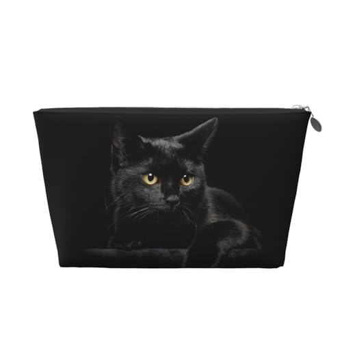 Tragbare Make-up-Tasche für Damen und Herren, schwarze Katze, Kulturbeutel, Staring Black Cat Tragbare Make-up-Tasche für Damen und Herren, schwarze Katze, Kulturbeutel, Staring Black Cat von LZNJZ