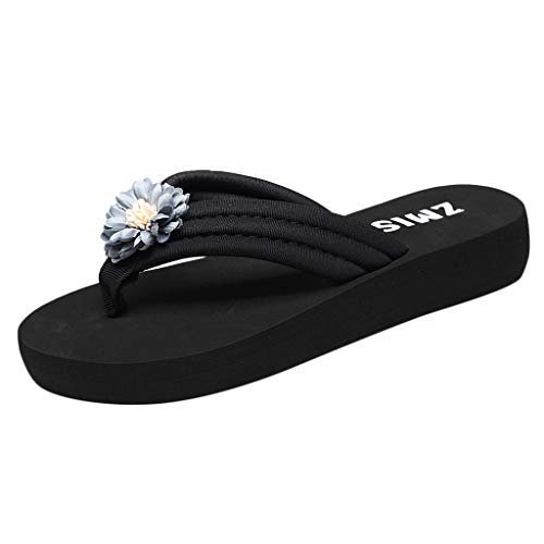 Damen Badelatschen Zehentrenner Mit Fussbett - Damen Flip Flops Elegant, Zehentrenner Bequem Sommer Pantoffeln Pantoletten Plateaurutschfest Badelatschen Freizeit Slippers Flach Sandalette von LZPCarra