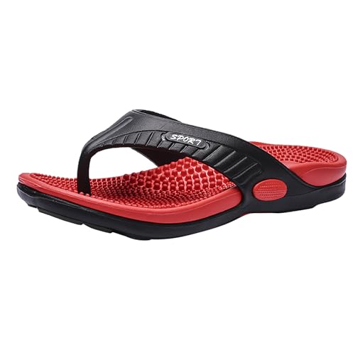 Flip Flops Herren 44 Rutschfest, Hausschuhe Herren Sommer Leicht Badelatschen Bequeme Slippers Zehentrenner Flipflop Flache Schlappen Slip On Strandpantoffeln Atmungsaktiv Badeschlappen Duschschuhe von LZPCarra