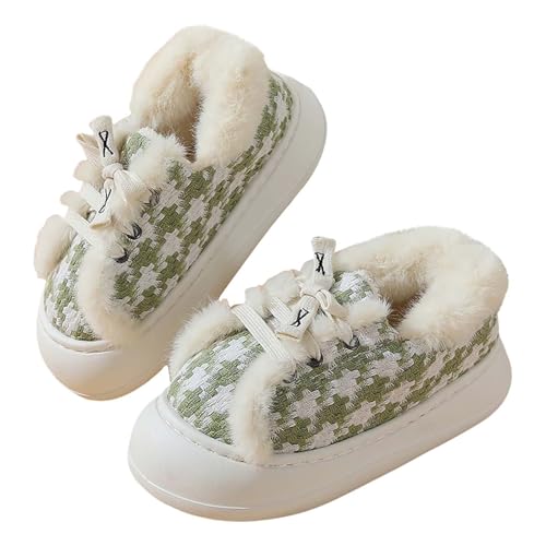 Hausschuhe Damen Plüsch Geschlossen Hausschlappen Weich Winterschuhe Damen Gefüttert Elegant Slipper Warm Haushaltsschuhe Rutschfest Baumwollhausschuhe Bequem Hauspantoffeln von LZPCarra