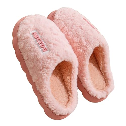 Hausschuhe Damen Winter Hausschlappen Flach Hauspantoffeln Damen Filz Slipper Rutschfest Pantoffeln Gefüttert Winterschuhe Elegant Haushaltsschuhe Bequem Baumwollhausschuhe Warm Schlupfschuhe von LZPCarra
