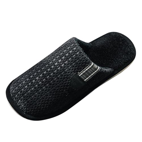 Hausschuhe Herren Winter Pantoffeln Herren 44 Schlappen Plüsch Winterschuhe Gefüttert Hausschlappen Flach Hüttenschuhe Bequem Haushaltsschuhe Rutschfest Baumwollhausschuhe Warm Hauspantoffeln von LZPCarra