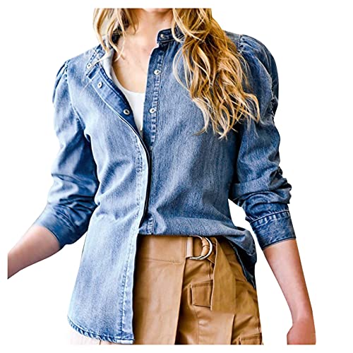 Jeanshemd Damen Lang Oversize: Jeansbluse Damen Langarm Dunkelblau Jeansjacke Mit Knopfleiste Denim Shirt Boyfriend Jean-Blusen Vintage Hemden V-Ausschnitt Jeanshemden Sommer FrüHling Jeans-Hemdbluse Jeanshemd Damen Lang Oversize: Jeansbluse Damen Langarm Dunkelblau Jeansjacke Mit Knopfleiste Denim Shirt Boyfriend Jean-Blusen Vintage Hemden V-Ausschnitt Jeanshemden Sommer FrüHling Jeans-Hemdbluse von LZPCarra