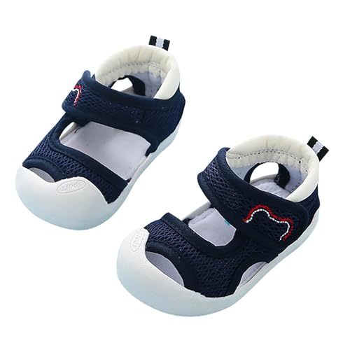 LZPCarra Baby-Lauflernschuhe für Damen und Herren, rutschfest, atmungsaktiv, für, 1–3, 6 Monate, Schuhe mit weicher Sohle, mehrere Farben optional Baby Sandalen Für Breite Füße (Navy, 0-3 Months) von LZPCarra