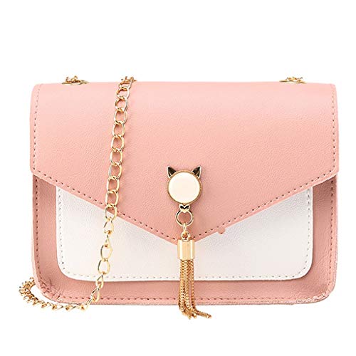 LZPCarra Business Taschen Männer Umhängetasche Kurierschutz Small Telefon Tasche Frauen Fringe Mobile Katzentasche Camp Damen Taschen (Pink, One Size) von LZPCarra